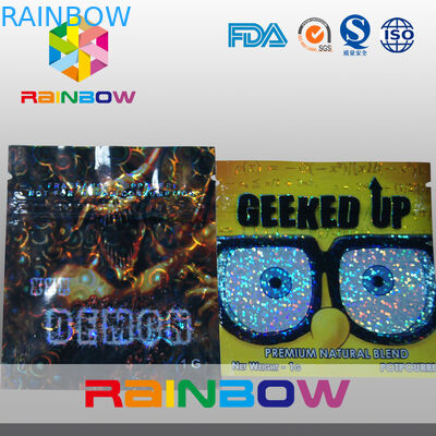 Τοποθετημένες σε στρώματα υλικές Ziplock θυμιάματος πιθήκων βοτανικές μίνι τσάντες με τις εγκοπές δακρυ'ων