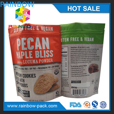 το τσιπ φύλλων αλουμινίου αργιλίου τοποθετεί τη συσκευάζοντας στάση φύλλων αλουμινίου αργιλίου τσιπ επάνω ziplock 250g στα μπισκότα σε σάκκο που συσκευάζουν τη σακούλα