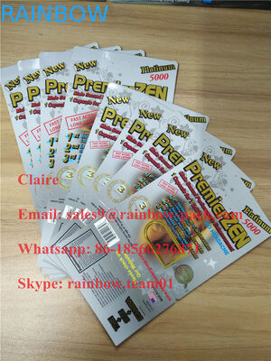 Χρυσή αρσενική συσκευασία φουσκαλών καρτών χαπιών αυξήσεων PremierZen στο απόθεμα με την τρισδιάστατη επίδραση