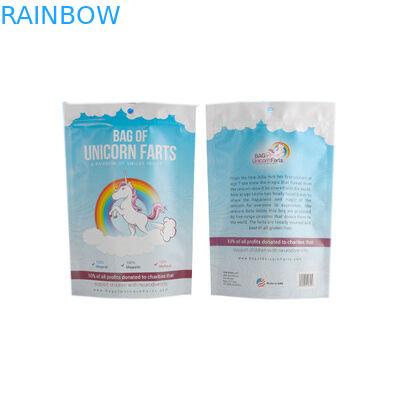 Τοποθετημένο σε στρώματα πλαστικό συσκευάζοντας Ziplock άσπρο μπλε Shinny σακουλών φύλλων αλουμινίου Alumimum