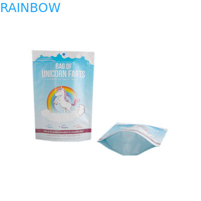 Τοποθετημένο σε στρώματα πλαστικό συσκευάζοντας Ziplock άσπρο μπλε Shinny σακουλών φύλλων αλουμινίου Alumimum