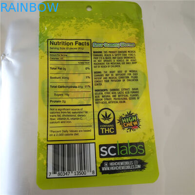 Οι σπόροι φοντάν Thc Cbd θερμαίνουν τις Sealable πλαστικές τσάντες, σακούλι φύλλων αλουμινίου αργιλίου για Cbd Gummy