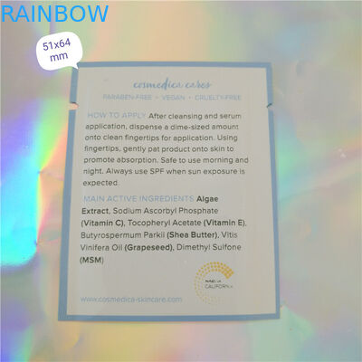 Πλαστικά αργιλίου φύλλων αλουμινίου καλλυντικά σακουλιών δειγμάτων σακουλών συσκευάζοντας, πλευρά τρεις που σφραγίζουν το καλλυντικό σακούλι δειγμάτων