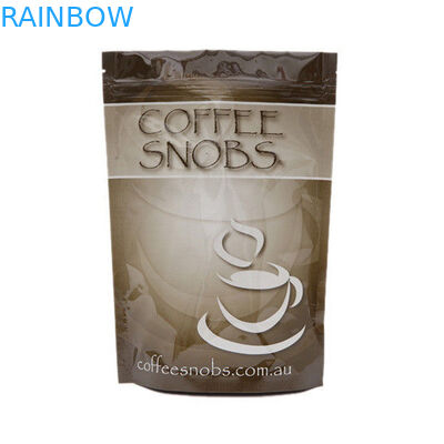 Ziplock επίπεδων κατώτατων σημείων φραγμών συνήθειας 250g 500g 1kg τετραγωνική συσκευάζοντας τσάντα φασολιών καφέ