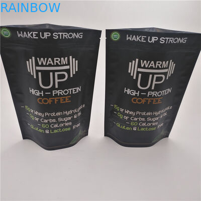 Οι επαναχρησιμοποιήσιμες πλαστικές σακούλες στάσεων βαθμού τροφίμων επάνω που συσκευάζουν τον καφέ φύλλων αλουμινίου τοποθετούν 250g 500g 1kg σε σάκκο