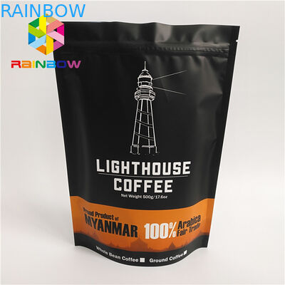 Resealable Ziplock στάση επάνω στην τσάντα σακουλών καφέ για τα τρόφιμα, μέγεθος συνήθειας