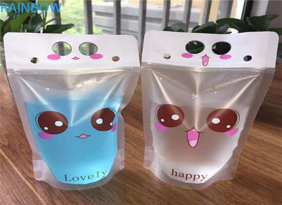 Πλαστικές σακούλες επιπέδων ασφαλείας των τροφίμων που συσκευάζουν τη στάση επάνω για το γάλα/το τσάι/το χυμό