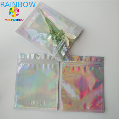 Λαμπρά καλλυντική συσκευάζοντας τσάντα λέιζερ με σαφή μπροστινό/πίσω ολογραφικό