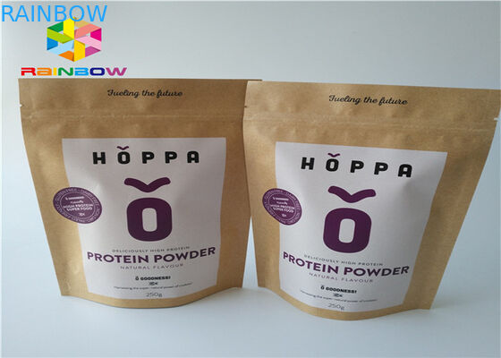 Προσαρμοσμένη τυπωμένη ziplock εγγράφου του Κραφτ στάση επάνω σακουλών πλαστική συσκευάζοντας τσάντα πρόχειρων φαγητών βόειου κρέατος στη jerky με το σαφές παράθυρο