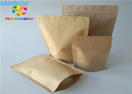 Προσαρμοσμένη τυπωμένη ziplock εγγράφου του Κραφτ στάση επάνω σακουλών πλαστική συσκευάζοντας τσάντα πρόχειρων φαγητών βόειου κρέατος στη jerky με το σαφές παράθυρο