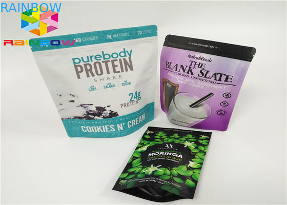 Πρωτεϊνική συσκευασία τσαντών σκονών ορρού γάλακτος/καθαρή σκόνη ορρού γάλακτος φύλλων αλουμινίου αργιλίου πρωτεϊνική που συσκευάζει Pags/τη στάση επάνω Ziplock στις τσάντες