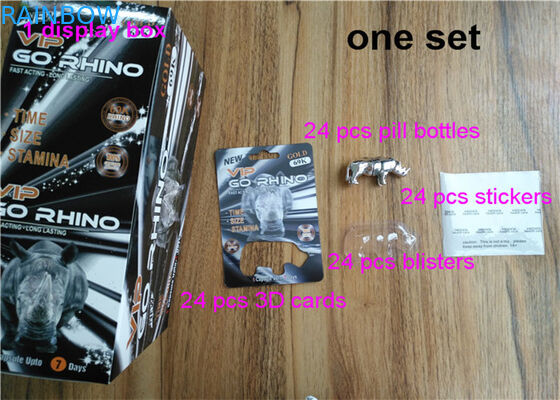 τρισδιάστατος τρελλός ρινόκερος 69 ρινόκερος 7 επίδρασης καψών φύλων χαπιών συσκευάζοντας κιβώτια χαπιών αυξήσεων καρτών αρσενικά και τρισδιάστατες κάρτες φουσκαλών/κιβώτιο