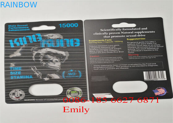 Κάρτα φουσκαλών ντυμένου εγγράφου που συσκευάζει τη στιλπνή ελασματοποίηση για τα σεξουαλικά χάπια αυξήσεων