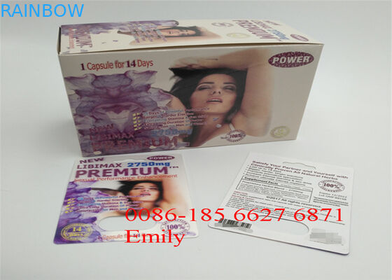 Κάρτα φουσκαλών ντυμένου εγγράφου που συσκευάζει τη στιλπνή ελασματοποίηση για τα σεξουαλικά χάπια αυξήσεων