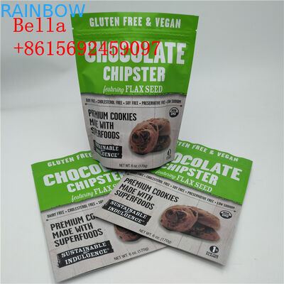 Το φύλλο αλουμινίου αργιλίου χρώματος προσαρμογής τοποθετεί τη τοπ λαβή φερμουάρ για τη συσκευασία μπισκότων σε σάκκο