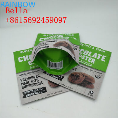 Το φύλλο αλουμινίου αργιλίου χρώματος προσαρμογής τοποθετεί τη τοπ λαβή φερμουάρ για τη συσκευασία μπισκότων σε σάκκο