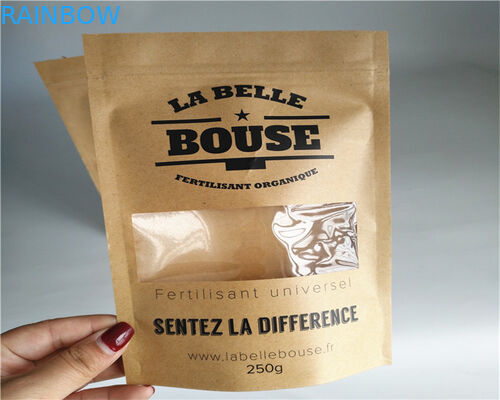 Σαφείς προσαρμοσμένες τσάντες εγγράφου μπροστινής πλευράς για τη σκόνη/την καραμέλα/τον καφέ