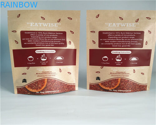 Σαφείς προσαρμοσμένες τσάντες εγγράφου μπροστινής πλευράς για τη σκόνη/την καραμέλα/τον καφέ