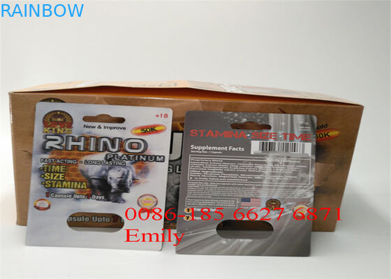 Κατάλληλη συσκευασία πακέτων φουσκαλών χαπιών ρινοκέρων με την επίδραση επιφάνειας αποτύπωσης σε ανάγλυφο