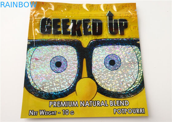 Resealable βοτανική συσκευασία θυμιάματος THC, πλαστικές τσάντες φερμουάρ για τη συσκευασία χαπιών