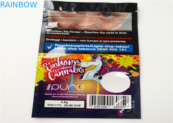Resealable βοτανική συσκευασία θυμιάματος THC, πλαστικές τσάντες φερμουάρ για τη συσκευασία χαπιών