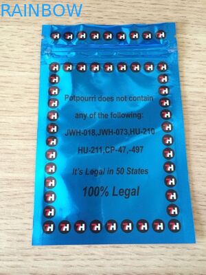 Το στιλπνό πλαστικό φερμουάρ φύλλων αλουμινίου τοποθετεί την ετικέτα συνήθειας 7h σε σάκκο που τυπώνεται για τις κάψες σπόρων CBD