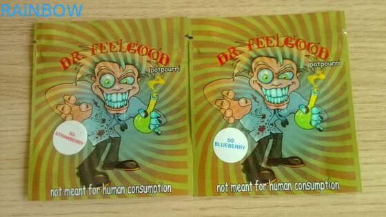 Ηλέκτρινη συσκευασία θυμιάματος φύλλων βοτανική, ασφάλεια τρία δευτερεύουσα σακούλα 4g σφραγίδων