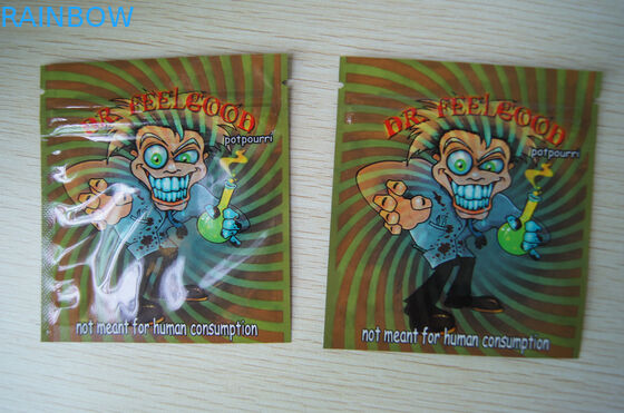 Ηλέκτρινη συσκευασία θυμιάματος φύλλων βοτανική, ασφάλεια τρία δευτερεύουσα σακούλα 4g σφραγίδων