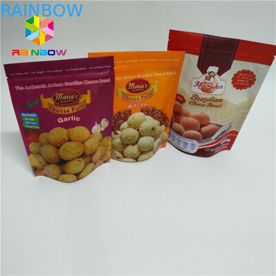 Η ζωηρόχρωμη στάση επάνω στη σακούλα τοποθετεί τη ματ επιφάνεια με τις τοπ Ziplock εγκοπές δακρυ'ων σε σάκκο