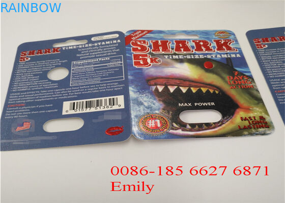 Προσαρμοσμένη κάρτα φουσκαλών λογότυπων που συσκευάζει το υλικό της PET για τα αρσενικά χάπια αυξήσεων