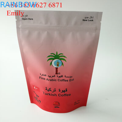 Σακούλα φύλλων αλουμινίου φερμουάρ που συσκευάζει 250g 500g με την εξαέρωση των μονόδρομων βαλβίδων