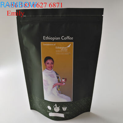 Σακούλα φύλλων αλουμινίου φερμουάρ που συσκευάζει 250g 500g με την εξαέρωση των μονόδρομων βαλβίδων