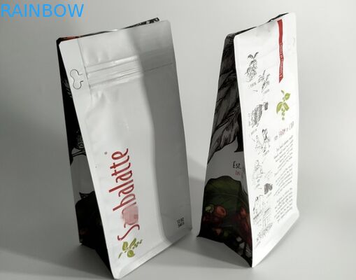 Επίπεδες τετραγωνικές πλαστικές σακούλες που συσκευάζουν το κατώτατο σημείο φραγμών για τον καφέ βιομηχανικό