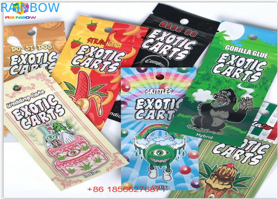 SGS βοτανικές Ziplock Mylar κασετών Vape φύλλων αλουμινίου ολογραμμάτων θυμιάματος συσκευάζοντας μίνι τσάντες