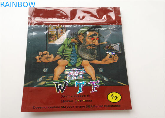 SGS βοτανικές Ziplock Mylar κασετών Vape φύλλων αλουμινίου ολογραμμάτων θυμιάματος συσκευάζοντας μίνι τσάντες