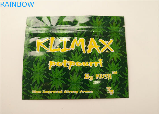 SGS βοτανικές Ziplock Mylar κασετών Vape φύλλων αλουμινίου ολογραμμάτων θυμιάματος συσκευάζοντας μίνι τσάντες