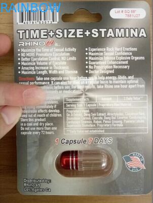 Ο ρινόκερος συσκευάζοντας μεταλλίνη καρτών φουσκαλών 69/7 χάπια φύλων καψών/στιλπνή επιφάνεια τελειώνει