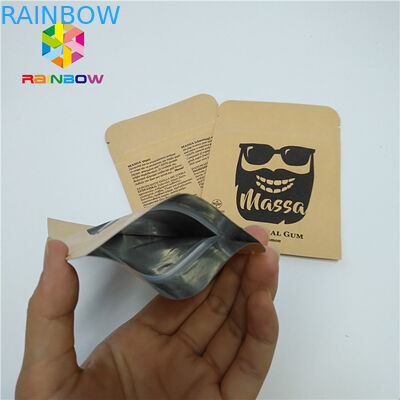 Σακούλα φύλλων αλουμινίου χαπιών που συσκευάζει το προσαρμοσμένο έγγραφο τρία της Kraft δειγμάτων σφραγισμένη πλευρά σακούλα