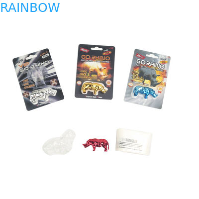 Νεώτερη Mamba μαύρη τρισδιάστατη κάρτα πάνθηρων αλόγων έξοχη για το αρσενικό πακέτο χαπιών φύλων λευκόχρυσου ρινοκέρων 600K 700K χαπιών αυξήσεων συσκευασίας