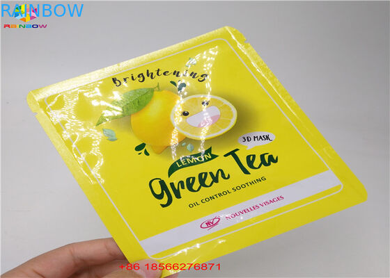 Τελειωμένη μεταλλίνη ολογραμμάτων φύλλων αλουμινίου φερμουάρ κλειδαριών τσαντών προσώπου επίπεδη σακούλα δειγμάτων μασκών καλλυντική