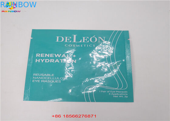 Τελειωμένη μεταλλίνη ολογραμμάτων φύλλων αλουμινίου φερμουάρ κλειδαριών τσαντών προσώπου επίπεδη σακούλα δειγμάτων μασκών καλλυντική