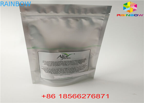 Στιλπνή ασημένια στάση επάνω σακουλών αλουμινίου σαφές πλαστικό υλικό τσαντών φύλλων αλουμινίου στο συσκευάζοντας