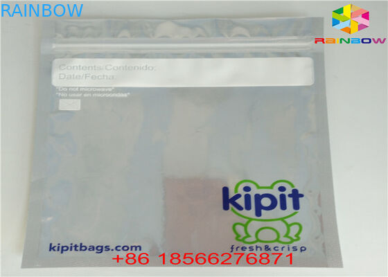 Στιλπνή ασημένια στάση επάνω σακουλών αλουμινίου σαφές πλαστικό υλικό τσαντών φύλλων αλουμινίου στο συσκευάζοντας