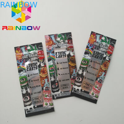 Ολογραφικές πλαστικές σακούλες κασετών Vape που συσκευάζουν Ziplock τα εξωτικά κάρρα πετρελαίου Cbd