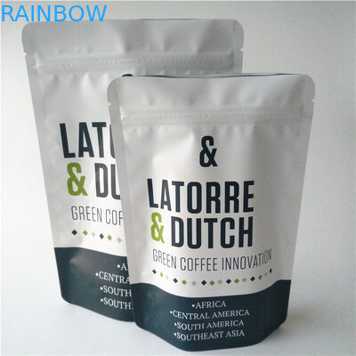 Resealable τσάντες τσαγιού που συσκευάζουν τη στάση φύλλων αλουμινίου αργιλίου επάνω στην τσάντα καφέ με τη βαλβίδα