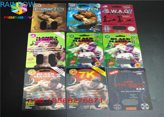 Κάρτα φουσκαλών χαπιών φύλων που συσκευάζει το τρισδιάστατο κιβώτιο εγγράφου καψών κιβωτίων επίδειξης με τη διπλή τρύπα