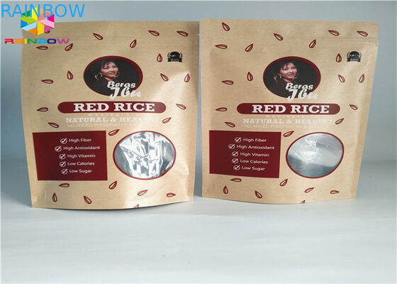 Ziplock η συνήθεια τύπωσε τη στάση τροφίμων τσαντών εγγράφου επάνω στο καφετί έγγραφο της Kraft σακουλών με το παράθυρο