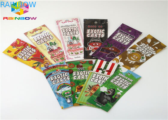 Βοτανική συσκευασία κασετών πετρελαίου πλαστικών τσαντών AC1003 CBD Vape θυμιάματος Resealable που εφαρμόζεται