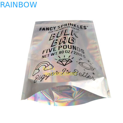 Ολογραφική συσκευάζοντας στάση επάνω στο τυπωμένο προσαρμογή πλαστικό τσαντών σακουλών φερμουάρ