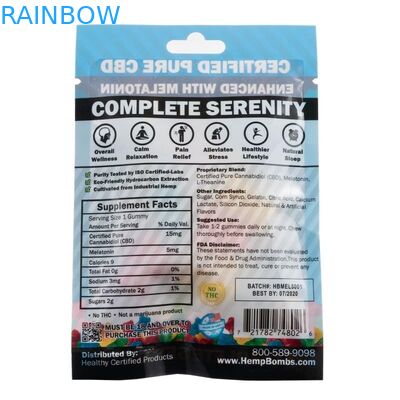 Μυρωστικοποιημένη συσκευασία φυτικών θυμίαμων Mylar Zip Lock Bag με εκτύπωση με βαφή και προσαρμόσιμο μέγεθος